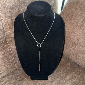 Silver Round and Bar Necklace